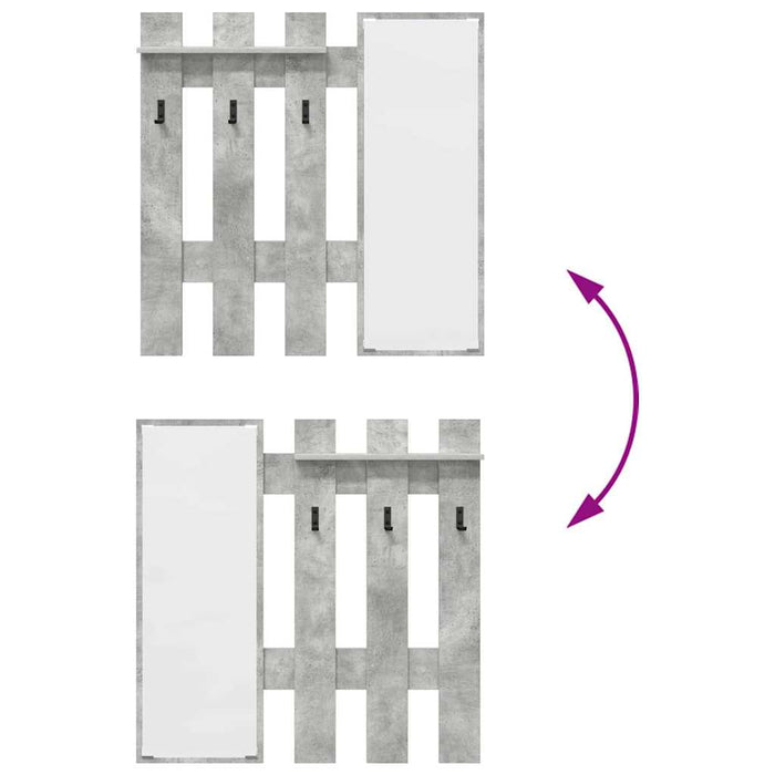 Appendiabiti a muro Grigio Cemento 100 x 10 x 100 cm 874510