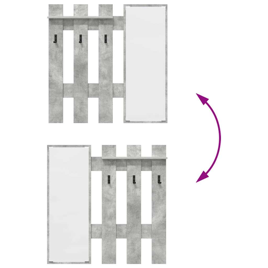 vidaXL Appendiabiti a muro Grigio Cemento 100 x 10 x 100 cm