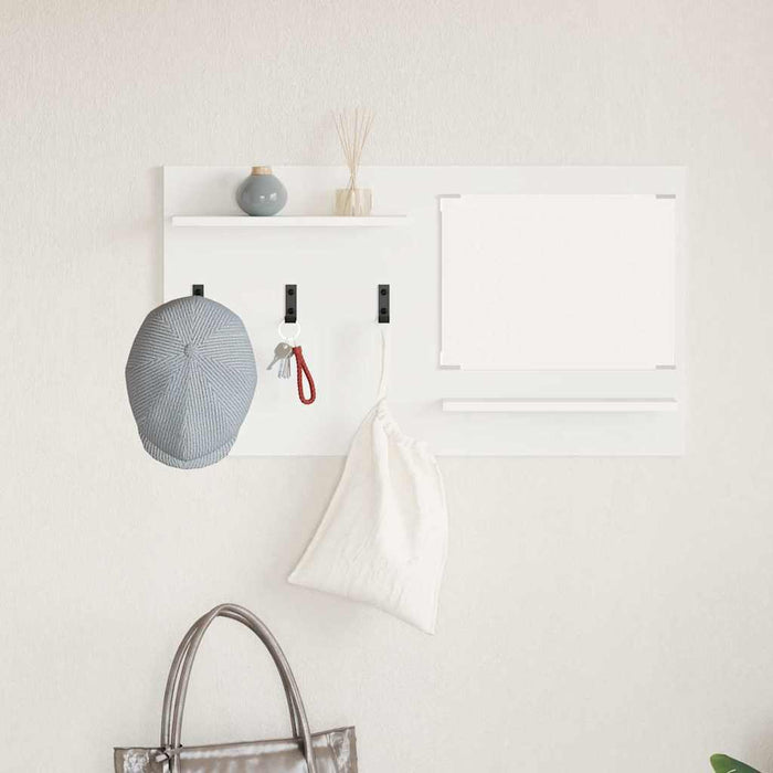 vidaXL Appendiabiti a muro Bianco 90 x 10 x 50 cm Legno multistrato