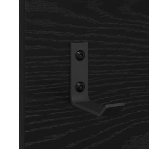 Appendiabiti a muro con lo scaffale Rovere nero 90 x 10 x 50 cm 874516