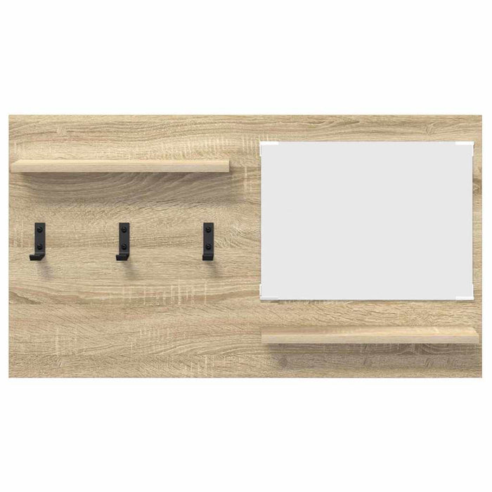 Appendiabiti a muro con specchio rovere sonoma 90 x 10 x 50 cm 874517
