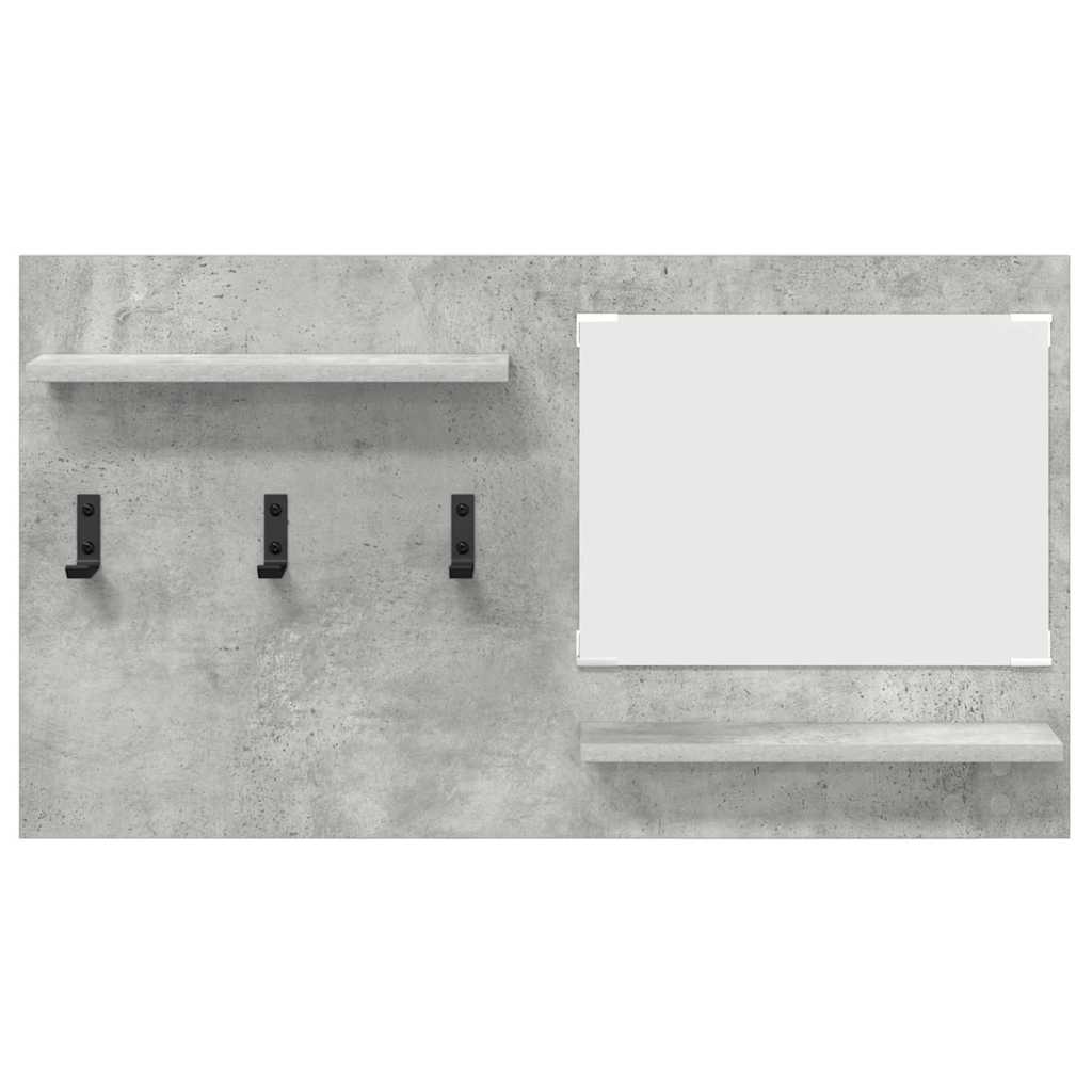Appendiabiti a muro con specchio Grigio cemento 90 x 10 x 50 cm 874518