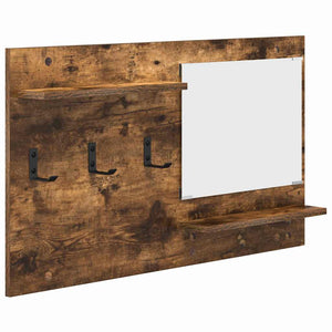 vidaXL Appendiabiti a muro con lo scaffale Rovere fumo 90 x 10 x 50 cm