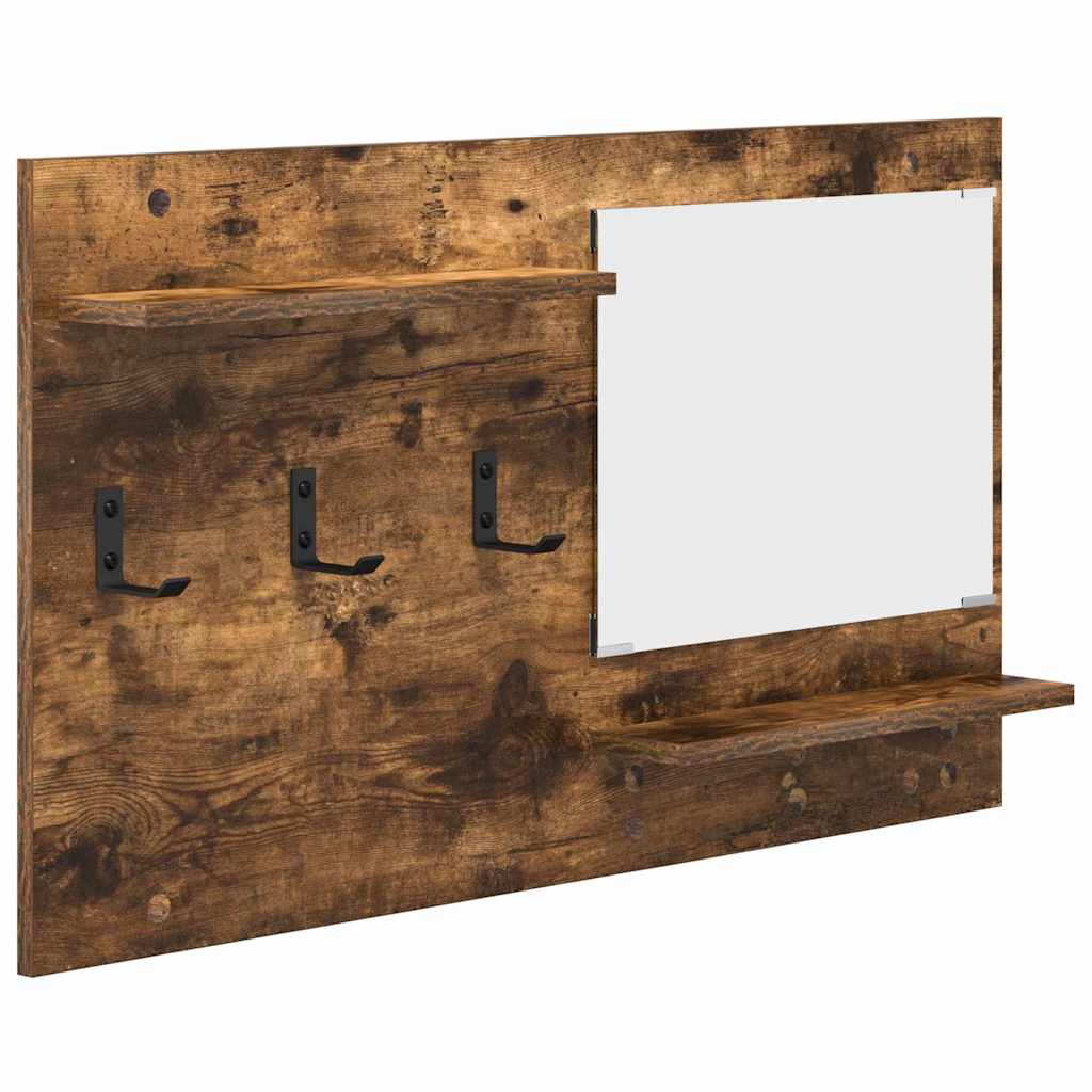 Appendiabiti a muro con lo scaffale Rovere fumo 90 x 10 x 50 cm 874519