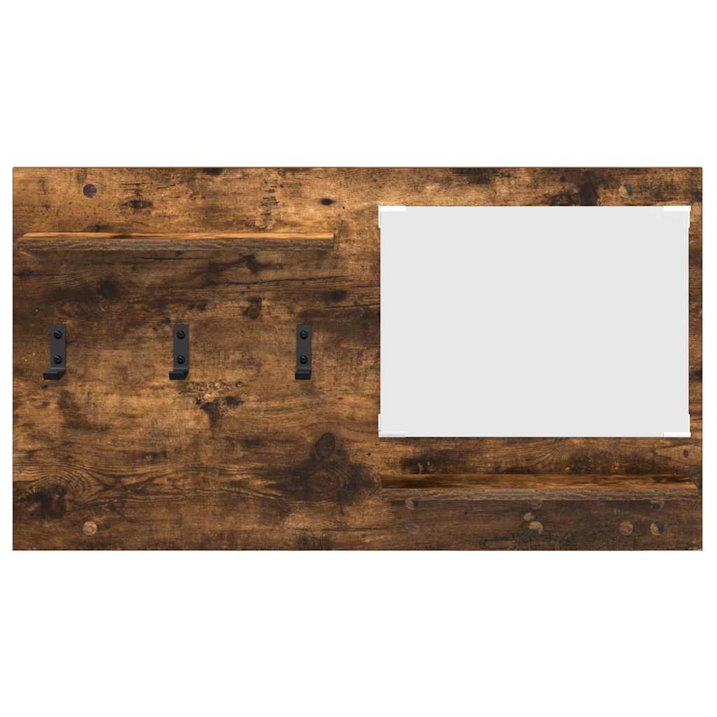 Appendiabiti a muro con lo scaffale Rovere fumo 90 x 10 x 50 cm 874519