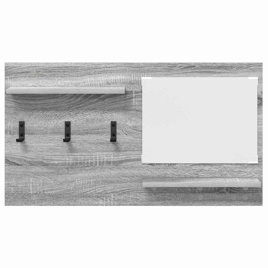 Appendiabiti a muro con specchio-Attaccapanni con specchio Grigio Sonoma 90 x 10 x 50 cm
