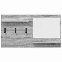 Appendiabiti a muro con specchio-Attaccapanni con specchio Grigio Sonoma 90 x 10 x 50 cm