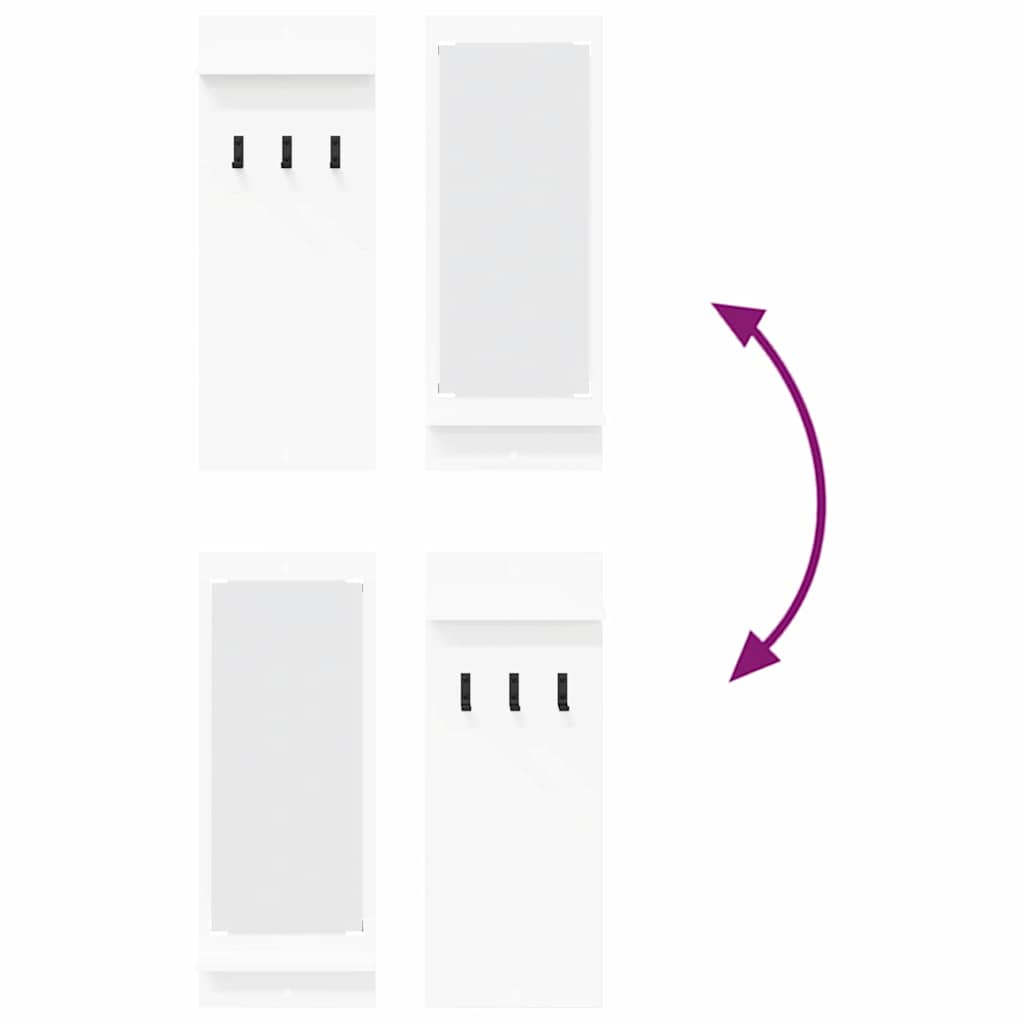 vidaXL Appendiabiti a muro Bianco 70 x 10 x 90 cm Legno multistrato