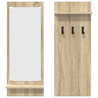 Appendiabiti a muro con specchio-Attaccapanni con specchio Rovere Sonoma 70 x 10 x 90 cm