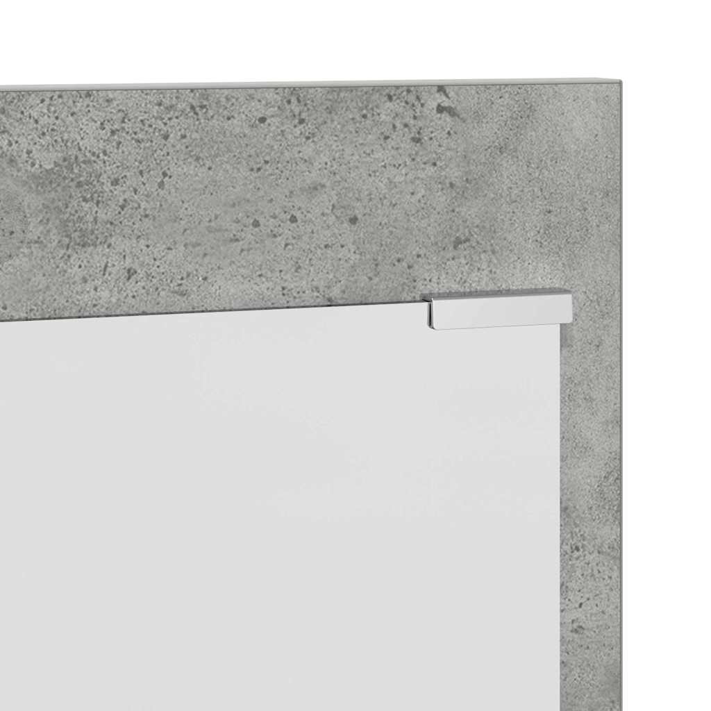 Appendiabiti a muro con specchio Grigio cemento 70 x 10 x 90 cm 874526