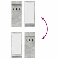 Appendiabiti a muro con specchio Grigio cemento 70 x 10 x 90 cm 874526