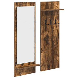 Appendiabiti a muro con lo scaffale Rovere fumo 70 x 10 x 90 cm 874527