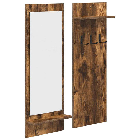 vidaXL Appendiabiti a muro con lo scaffale Rovere fumo 70 x 10 x 90 cm