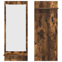 vidaXL Appendiabiti a muro con lo scaffale Rovere fumo 70 x 10 x 90 cm