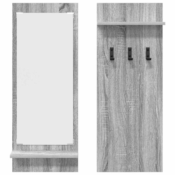Appendiabiti a muro con specchio Grigio sonoma 70 x 10 x 90 cm 874528