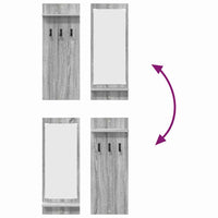 Appendiabiti a muro con specchio Grigio sonoma 70 x 10 x 90 cm 874528