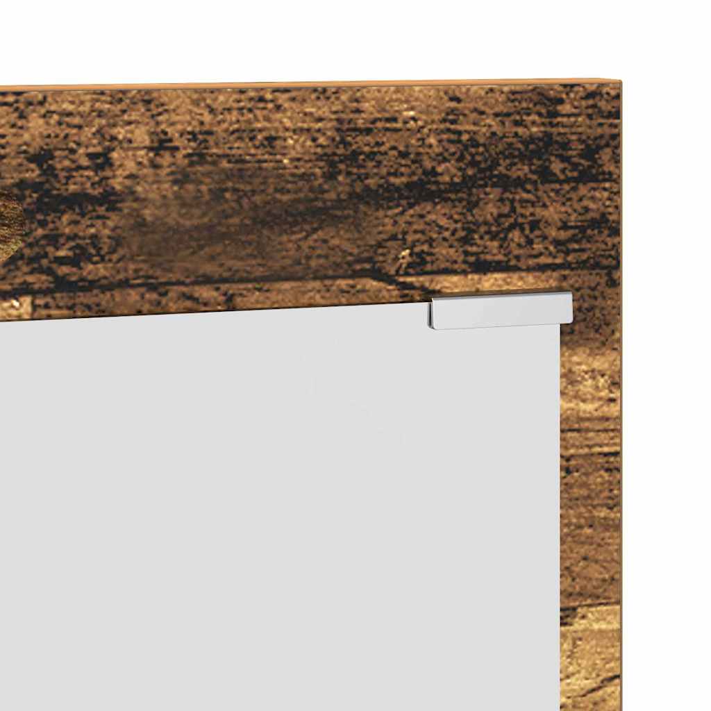 vidaXL Appendiabiti a muro con specchio Legno vecchio 70 x 10 x 90 cm