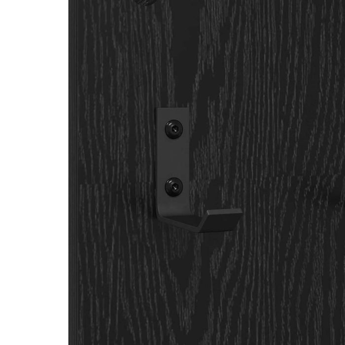 Appendiabiti a muro con specchio Rovere nero 96 x 1.5 x 90 cm 874532