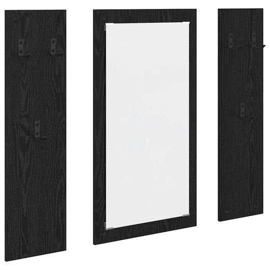 Appendiabiti a muro con specchio Rovere nero 96 x 1.5 x 90 cm 874532