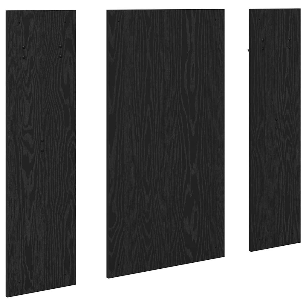 Appendiabiti a muro con specchio-Attaccapanni con specchio Rovere Nero 96 x 1,5 x 90 cm