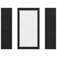 Appendiabiti a muro con specchio-Attaccapanni con specchio Rovere Nero 96 x 1,5 x 90 cm