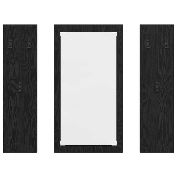 vidaXL Appendiabiti a muro con specchio Rovere nero 96 x 1.5 x 90 cm