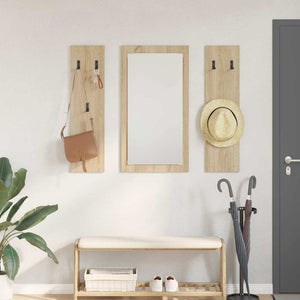 Appendiabiti a muro con specchio rovere sonoma 96 x 1.5 x 90 cm 874533