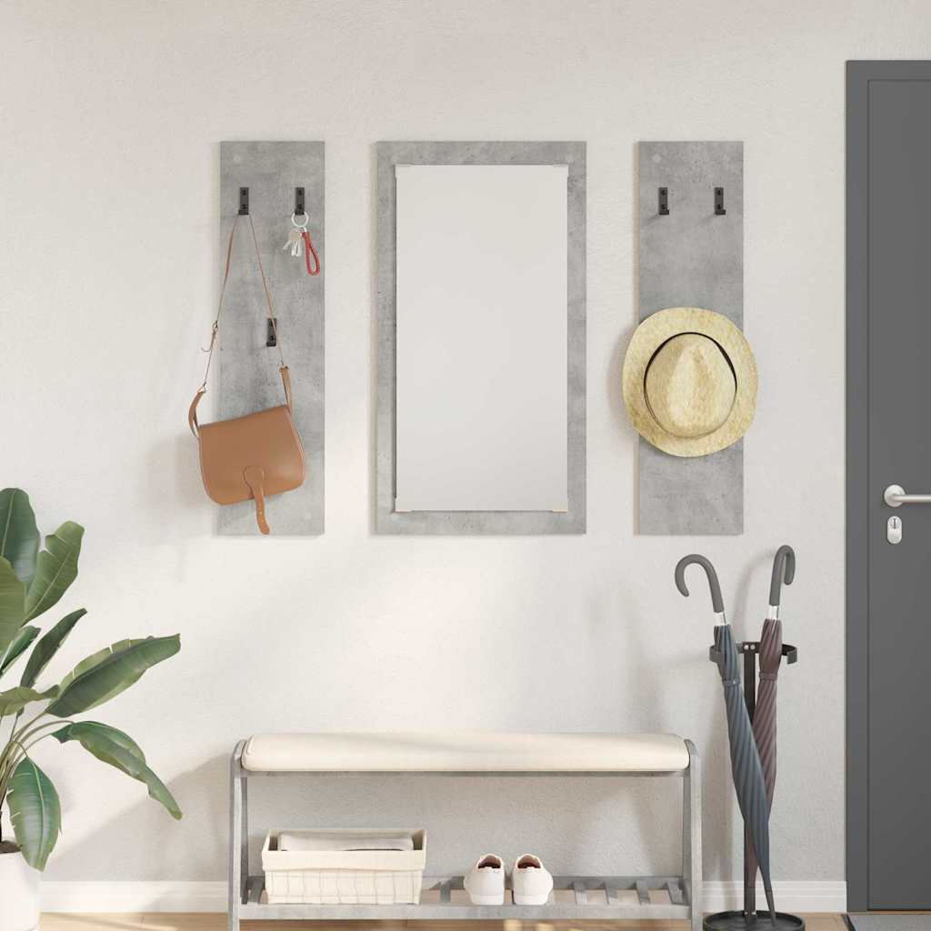 Appendiabiti a muro Grigio cemento 96 x 1.5 x 90 cm 874534