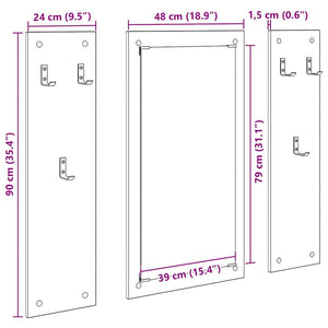 vidaXL Appendiabiti a muro Grigio cemento 96 x 1.5 x 90 cm