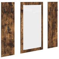 Appendiabiti a muro con specchio Rovere fumo 96 x 1.5 x 90 cm 874535