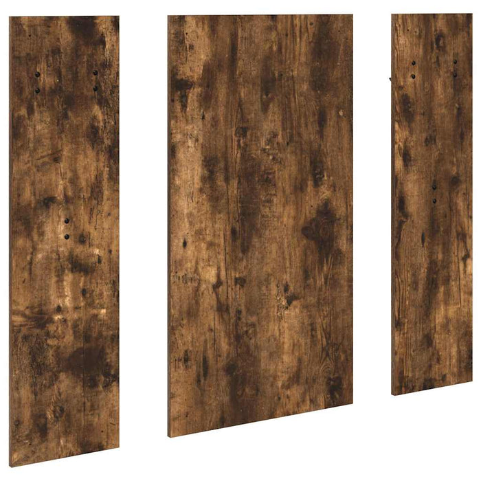 Appendiabiti a muro con specchio-Attaccapanni con specchio Rovere fum¨¦ 96 x 1,5 x 90 cm