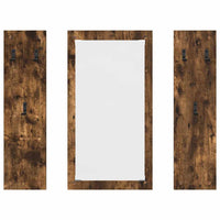 Appendiabiti a muro con specchio Rovere fumo 96 x 1.5 x 90 cm 874535