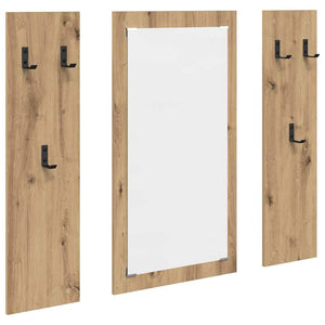 vidaXL Appendiabiti a muro rovere artigianale 96 x 1.5 x 90 cm