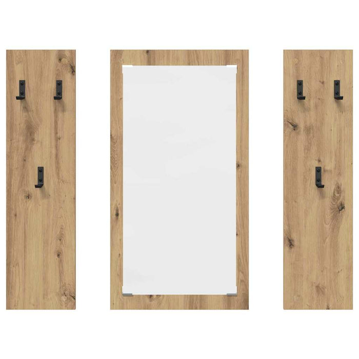 Appendiabiti a muro rovere artigianale 96 x 1.5 x 90 cm 874538