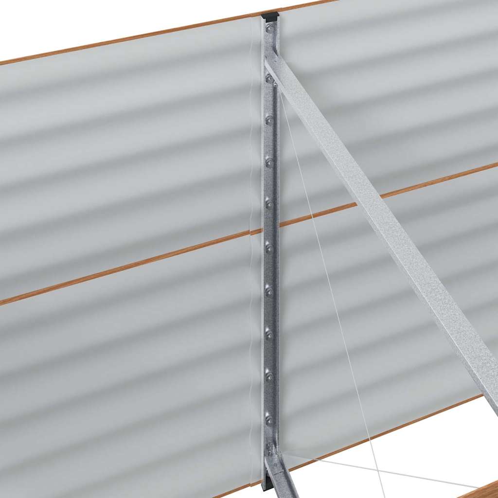 Letto rialzato da giardino Marrone 240 x 80 x 81 cm Acciaio 42011327