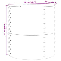 Letto rialzato da giardino Marrone 80 x 80 x 81 cm Acciaio 42011329
