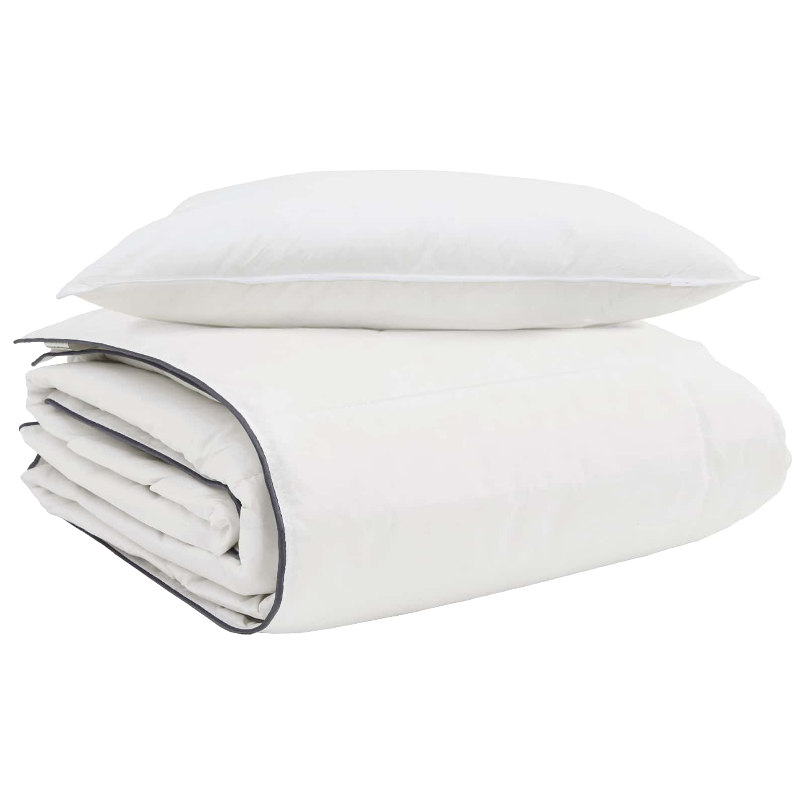 Duvet Invernale con cuscino 2 pcs Bianco Piuma d'anatra 3376157