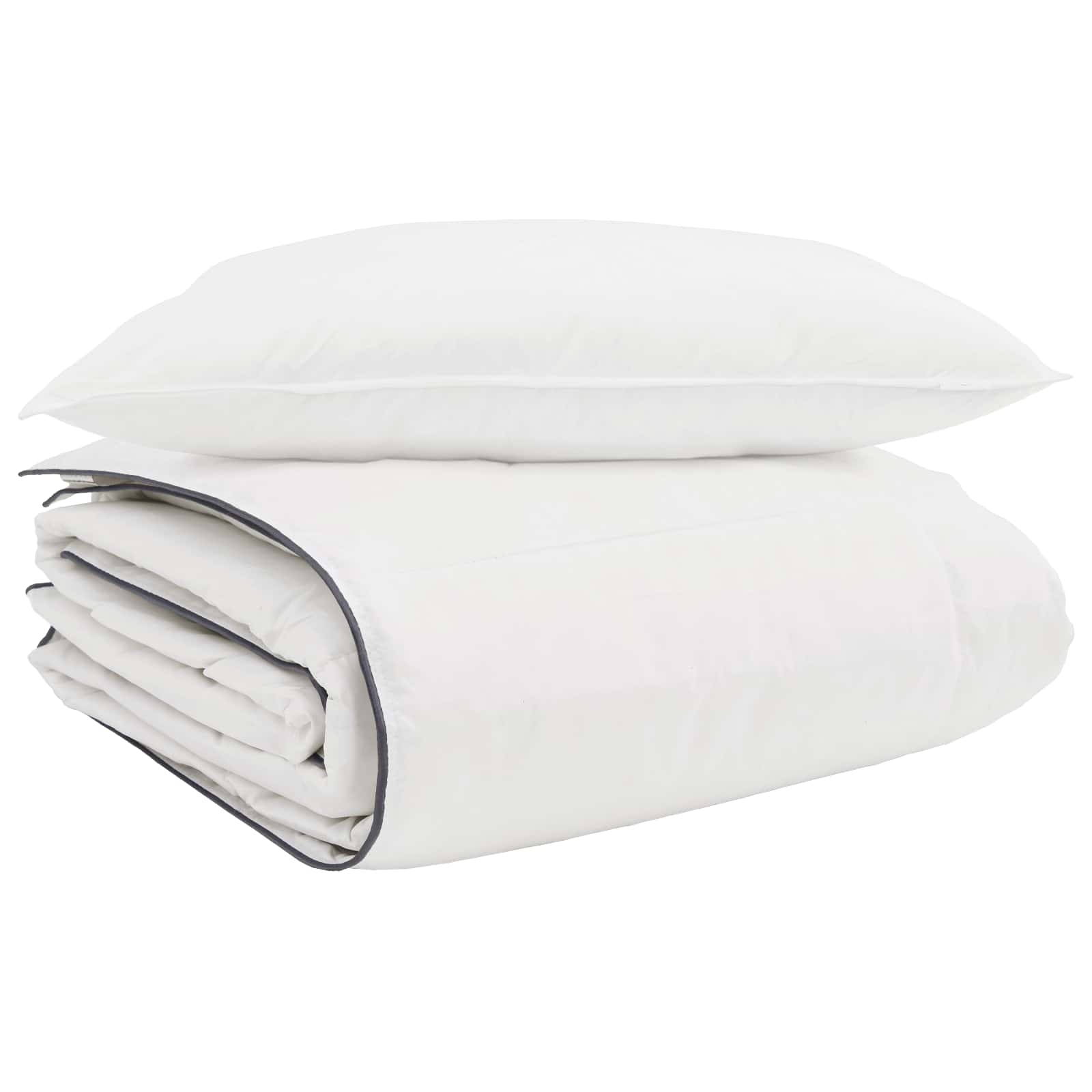 Duvet Invernale con cuscino 2 pcs Bianco Piuma d'anatra 3376169