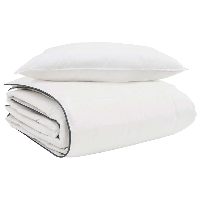 Duvet Invernale con cuscino 2 pcs Bianco Piuma d'anatra 3376192
