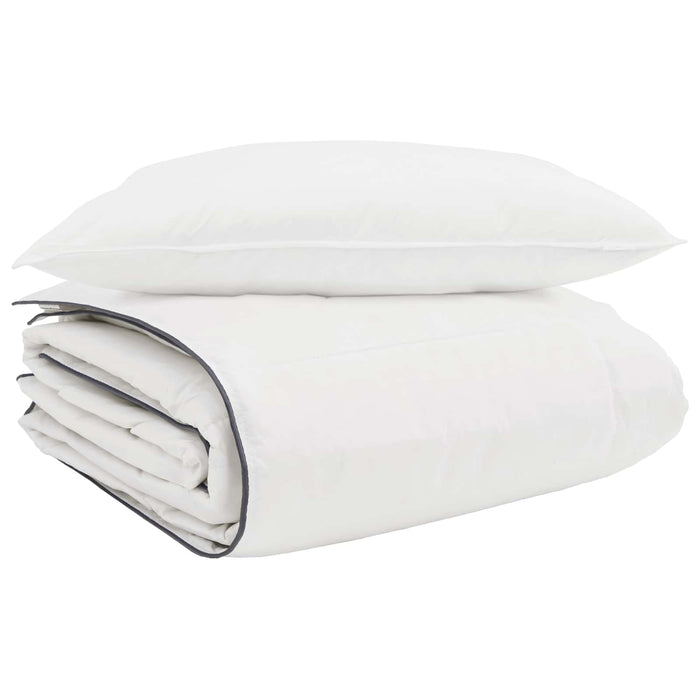 Duvet Invernale con cuscino 2 pcs Bianco Piuma d'anatra 3376194