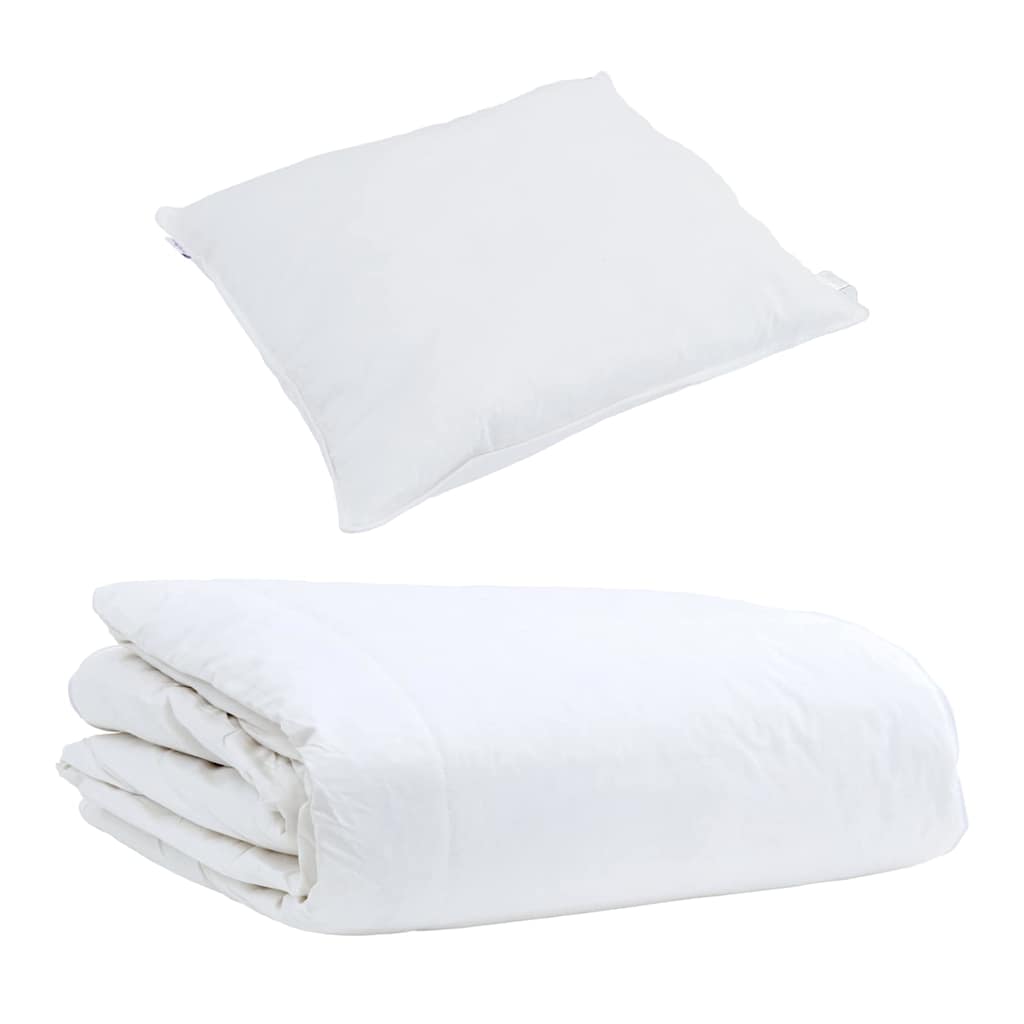 Duvet Estivo con cuscino 2 pcs Bianco Piuma d'anatra 3376245