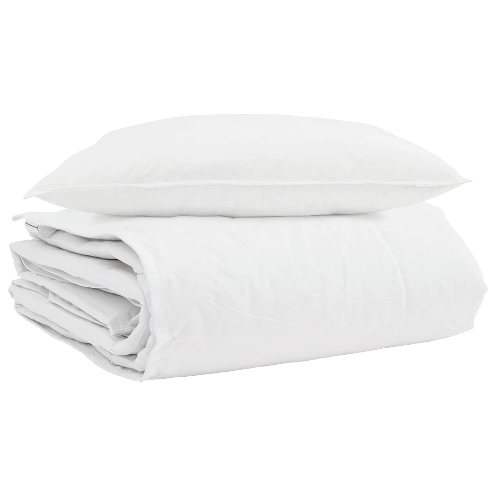 Duvet Invernale con cuscino 2 pcs Bianco Piuma d'anatra 3376289