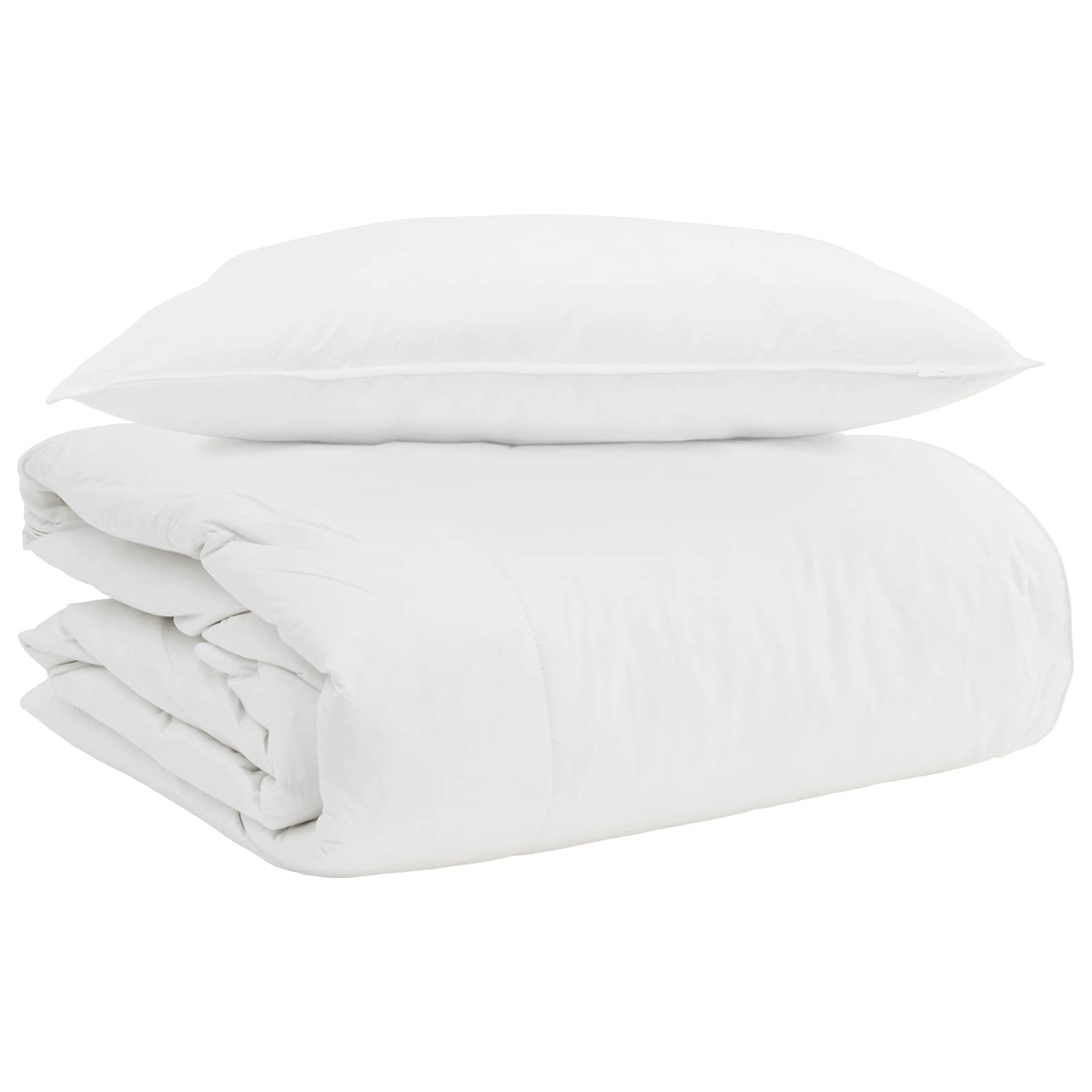 Duvet 2-in-1 con cuscino 2 pcs Bianco Piuma d'anatra 3376345