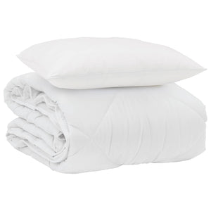 Duvet Estivo con cuscino 2 pcs Bianco Microfibra 3376399