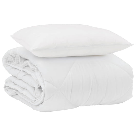 Duvet Estivo con cuscino 2 pcs Bianco Microfibra 3376399