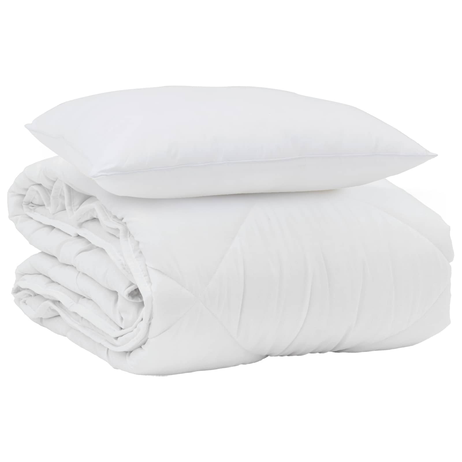 Duvet Estivo con cuscino 2 pcs Bianco Microfibra 3376402