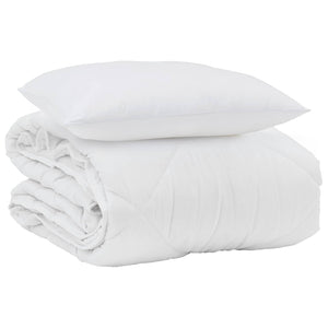 Duvet Estivo con cuscino 2 pcs Bianco Microfibra 3376402
