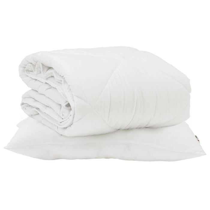 Duvet Estivo con cuscino 2 pcs Bianco Microfibra 3376405