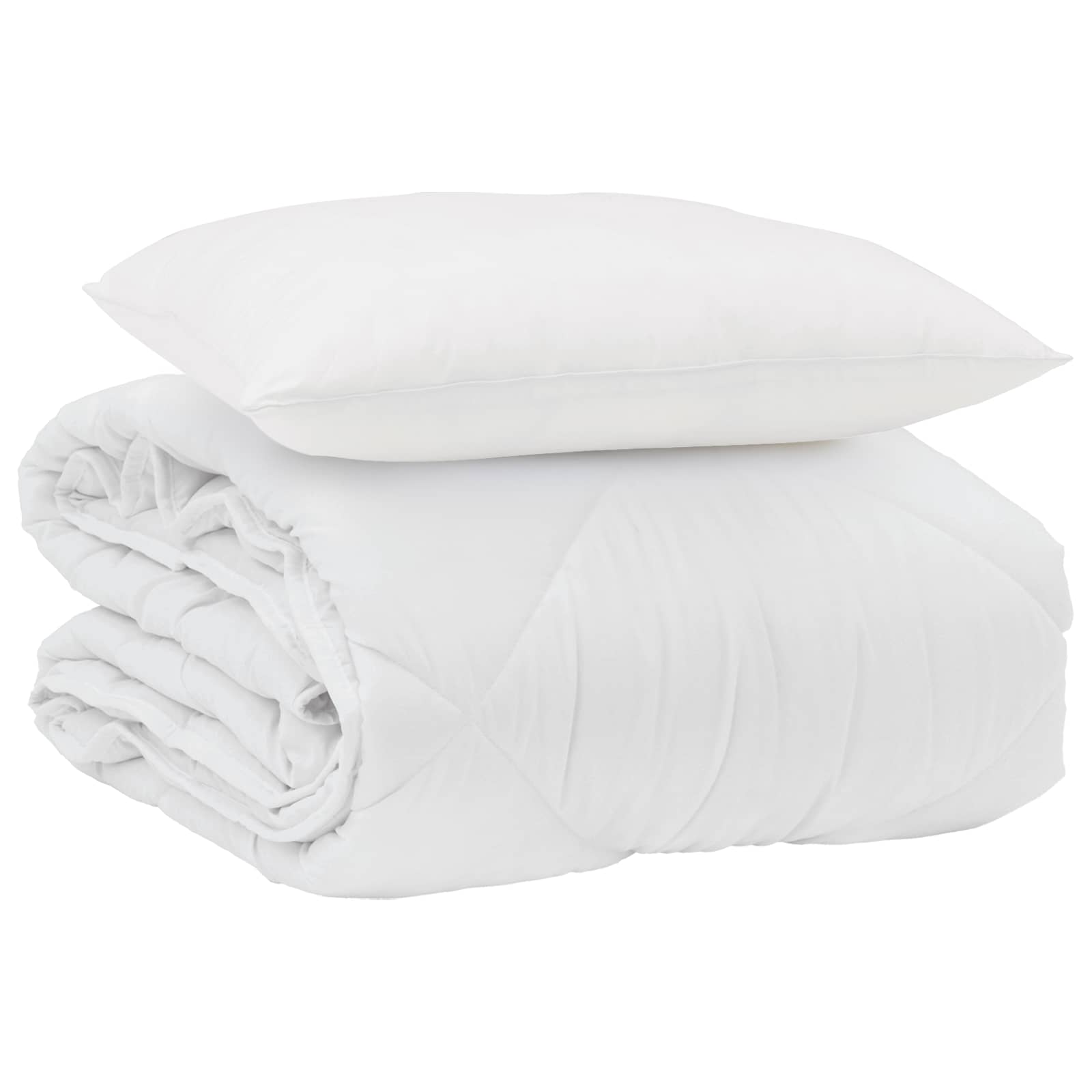 Duvet Estivo con cuscino 2 pcs Bianco Microfibra 3376406