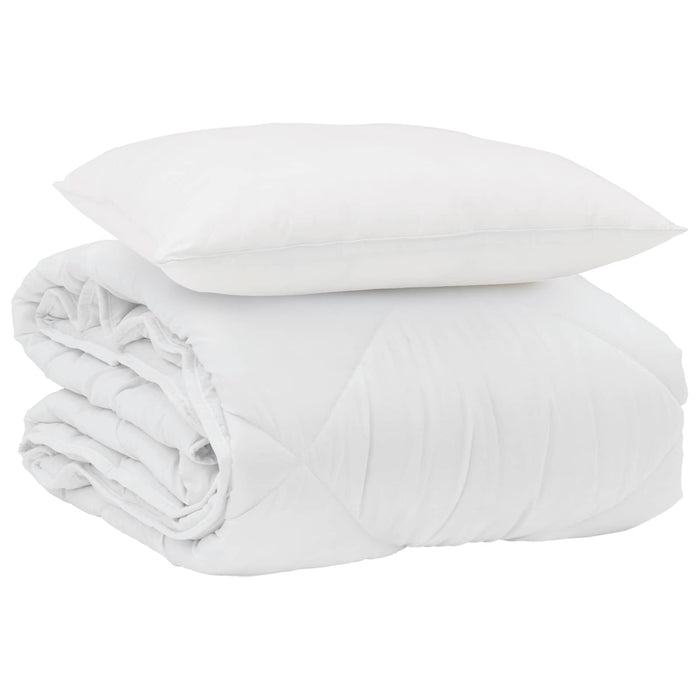 Duvet Estivo con cuscino 2 pcs Bianco Microfibra 3376406